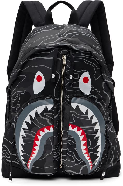 bape shark backpack black.